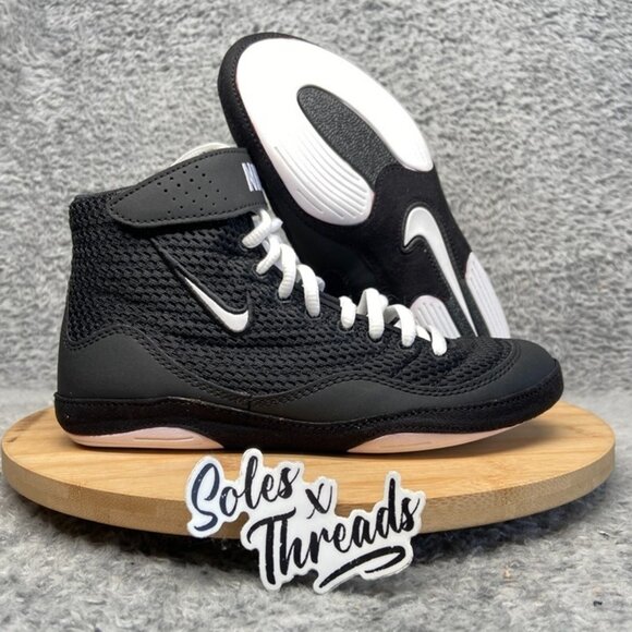 Nike Inflict 3 Wrestling Size 3.5Y Big Kids' Black White 325256-006